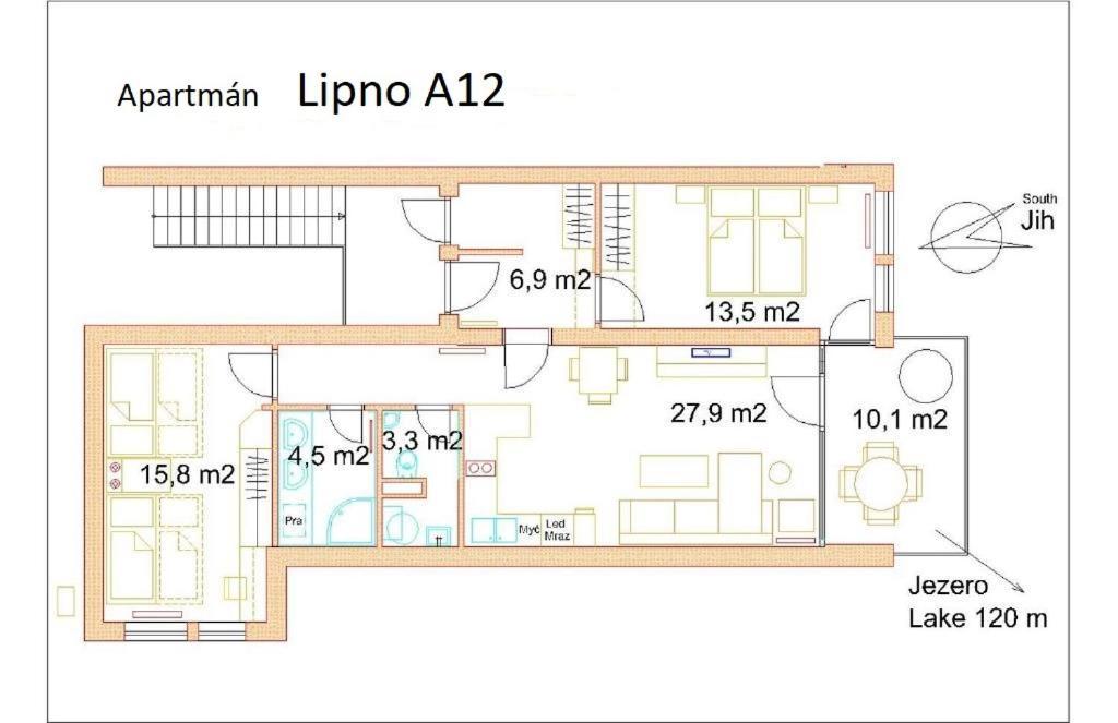 Apartman Lipno A12 リプノ・ナト・ヴルタヴォウ エクステリア 写真